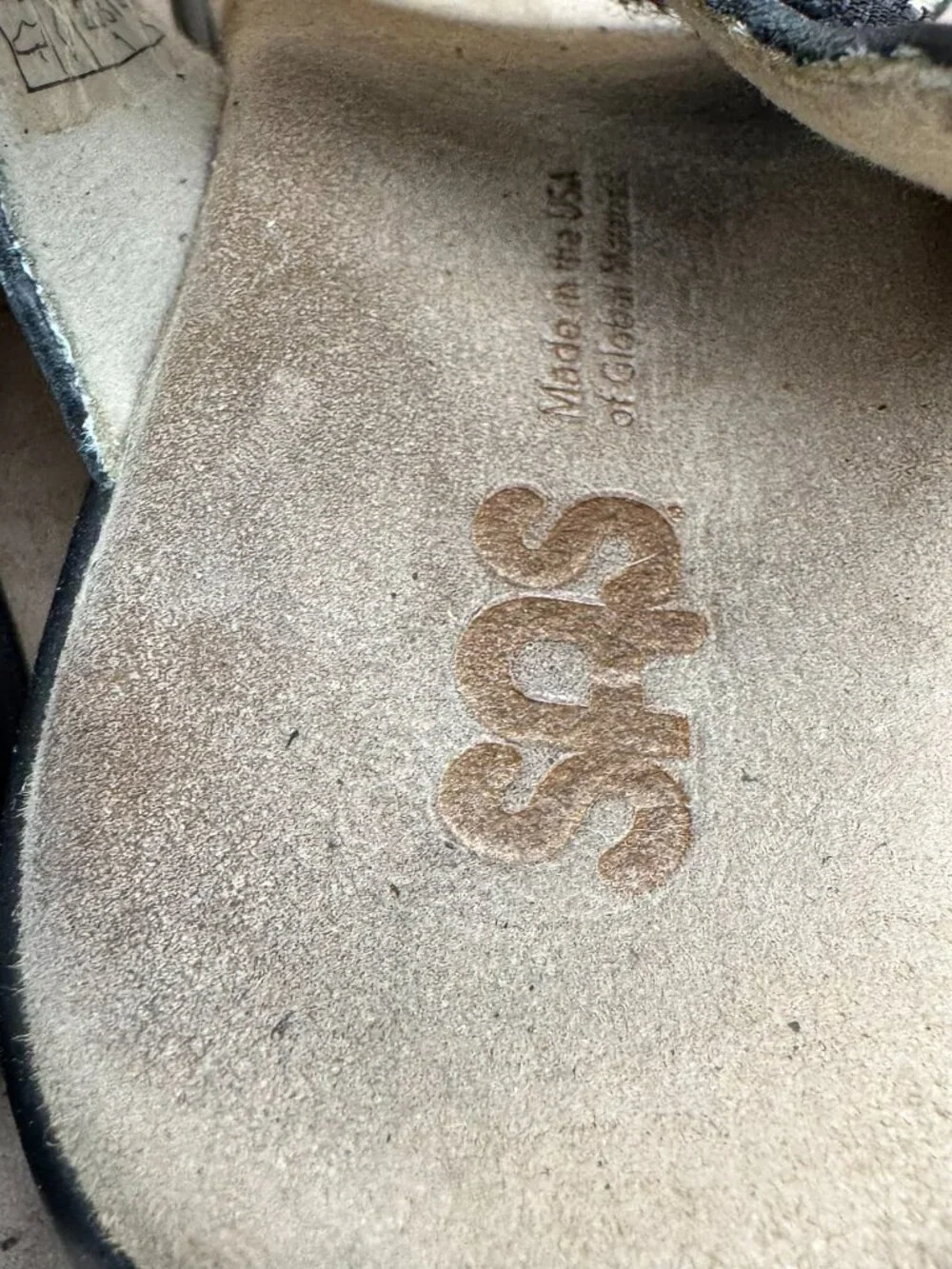 SAS Women's Metallic Gray Leather Comfort Sandals Size US 6 W